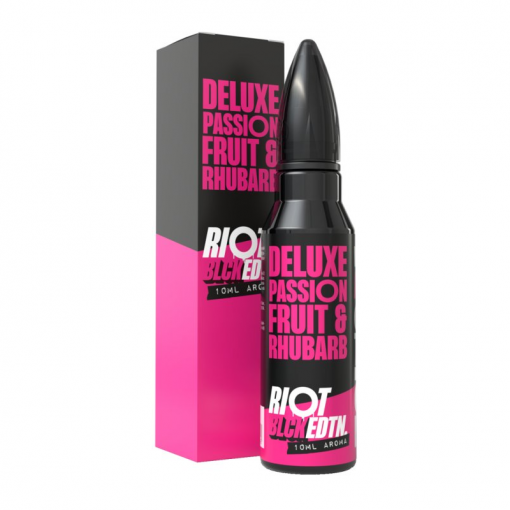 Příchuť Riot Squad - Black Edition - Deluxe Passionfruit and Rhubarb / Marakuja s rebarborou 10ml SnV