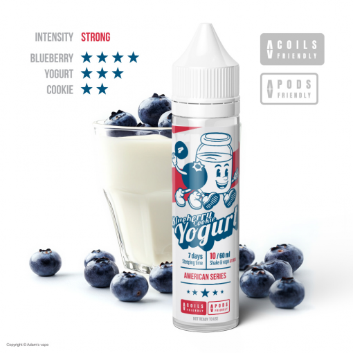 Příchuť Adams vape S&V: American Series - Blueberry Cookie Yogurt / Borůvkový jogurt 10ml