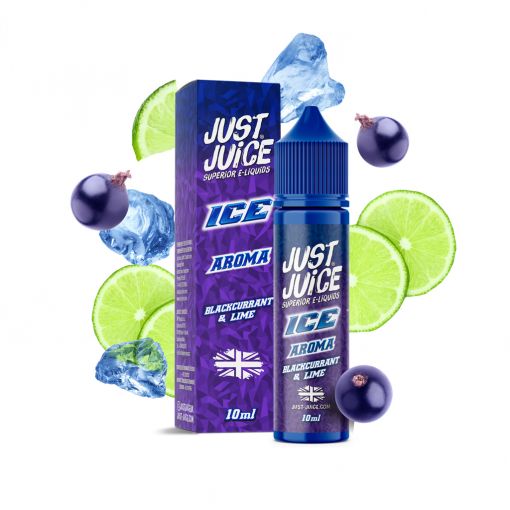 Příchuť Just Juice ICE Blackcurrant and Lime / Ledový černý rybíz a limetka 10ml