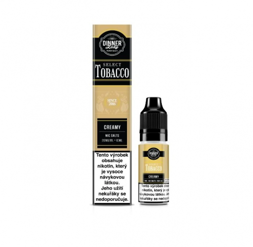 Nikotinová Sůl Dinner Lady Bar Select TOBACCO Creamy Tobacco 10ml