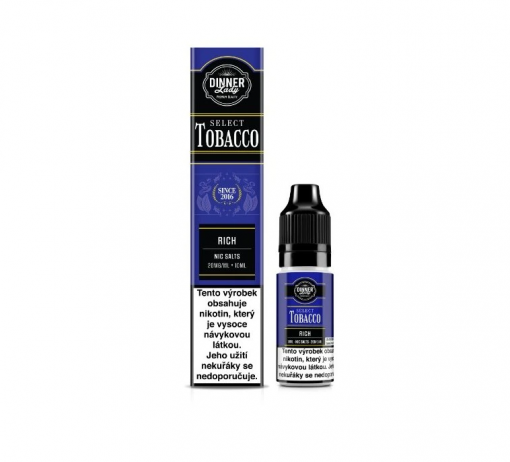 Nikotinová Sůl Dinner Lady Bar Select TOBACCO Rich Tobacco 10ml